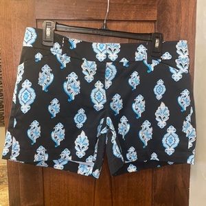 White House Black Market , black paisley shorts